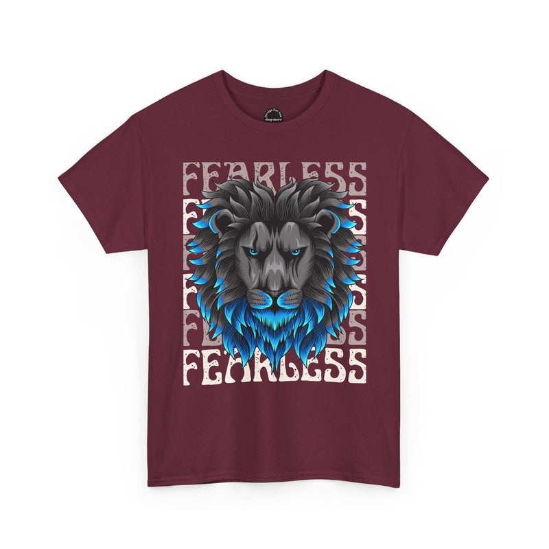 Fearless Lion Unisex Heavy Cotton Tee, Graphic Tee, Animal Lover Apparel, Motivational Shirt, Gift for Him/Her, Casual Wear