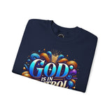 Printify God is in Control Sweatshirt - Bold Inspirational Design