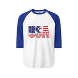 USA Flag Unisex Raglan Shirt - Patriotic Apparel, Independence Day, Casual Wear, Sports Team