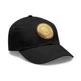Stylish Bitcoin Dad Hat with Leather Patch, Casual Baseball Cap, Perfect Gift for Crypto Enthusiasts