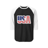 USA Flag Unisex Raglan Shirt - Patriotic Apparel, Independence Day, Casual Wear, Sports Team