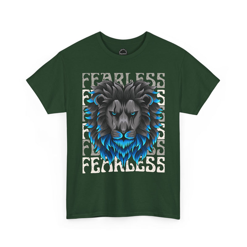 Fearless Lion Unisex Heavy Cotton Tee, Graphic Tee, Animal Lover Apparel, Motivational Shirt, Gift for Him/Her, Casual Wear