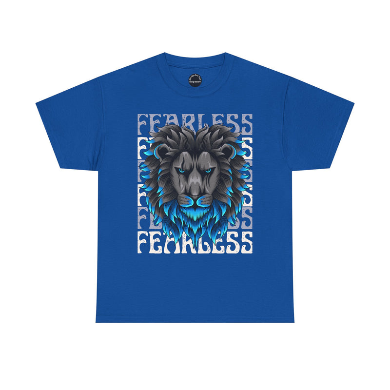 Fearless Lion Unisex Heavy Cotton Tee, Graphic Tee, Animal Lover Apparel, Motivational Shirt, Gift for Him/Her, Casual Wear