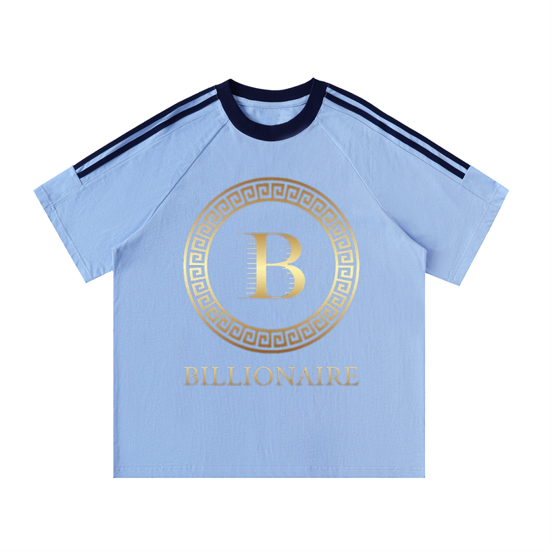 Contrast Tape Crewneck Cotton T-Shirt