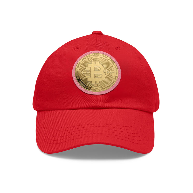 Stylish Bitcoin Dad Hat with Leather Patch, Casual Baseball Cap, Perfect Gift for Crypto Enthusiasts