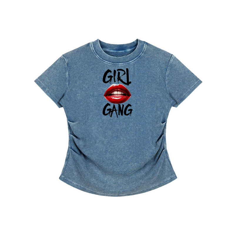 Vintage Washed Bodycon Cotton T-Shirt