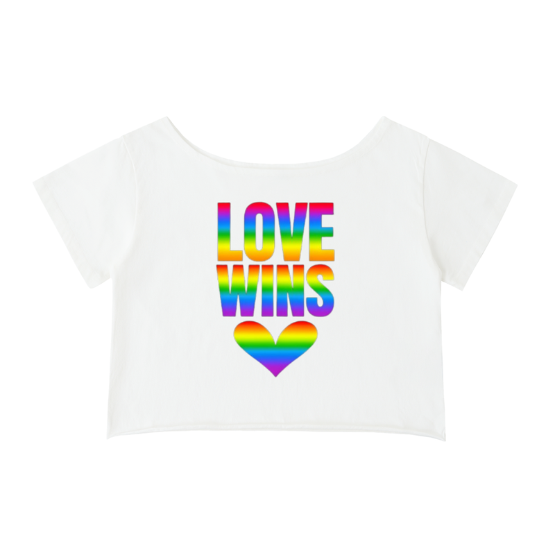 Off-Shoulder Rolled Hem Cotton T-Shirt