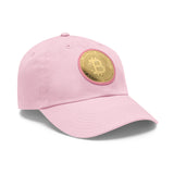 Stylish Bitcoin Dad Hat with Leather Patch, Casual Baseball Cap, Perfect Gift for Crypto Enthusiasts