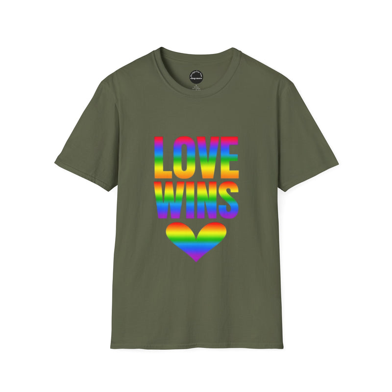 Rainbow Pride Love Wins T-Shirt, LGBTQ+ Equality Tee, Unisex Graphic Shirt