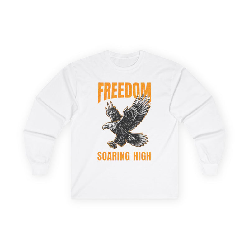 Freedom Soaring High Long Sleeve Tee | Unisex Cotton Shirt, Eagle Graphic Tee, Casual Wear