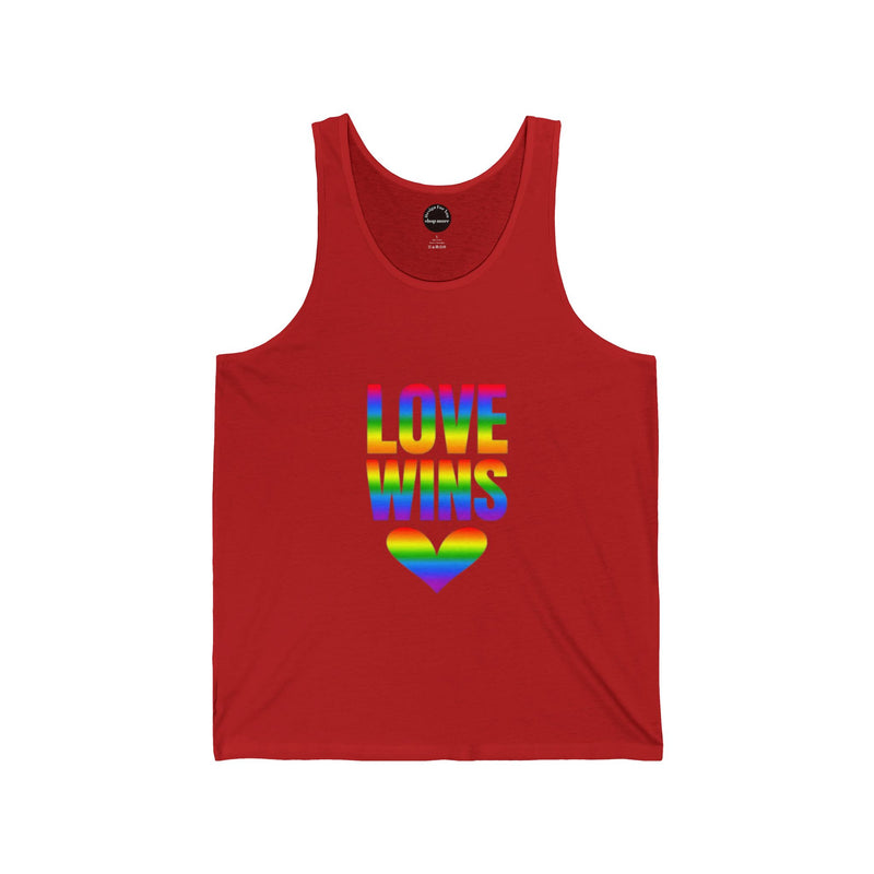 Love Wins Unisex Jersey Tank, LGBTQ Pride Apparel, Love Wins Sleeveless Shirt, Summer fashion