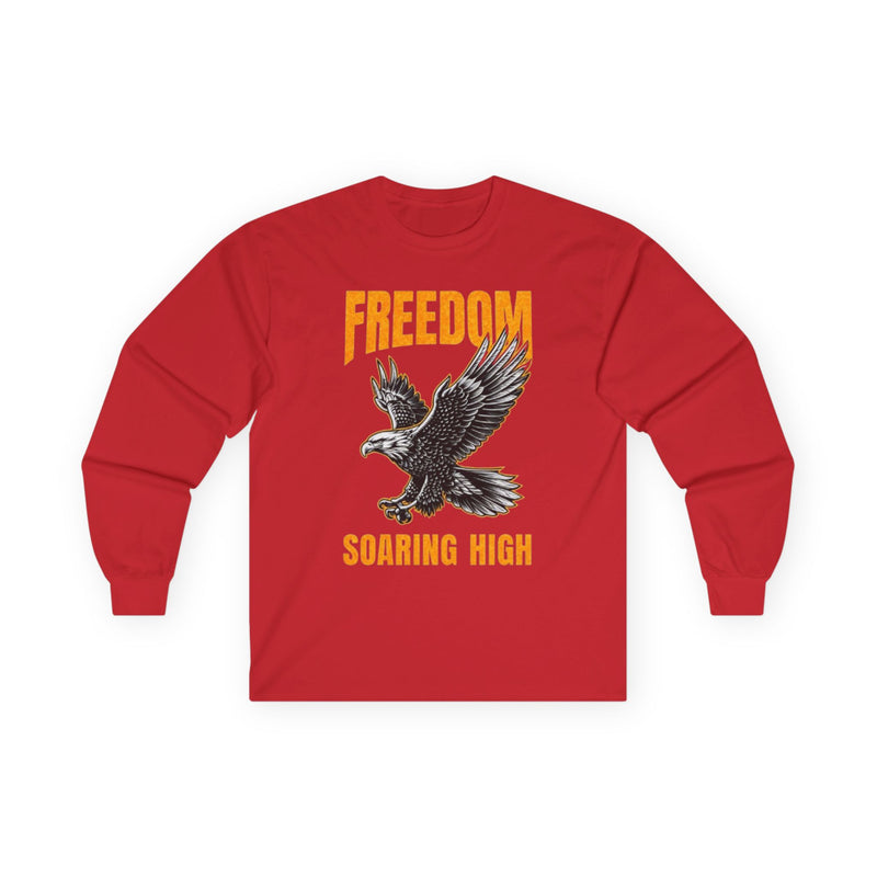 Freedom Soaring High Long Sleeve Tee | Unisex Cotton Shirt, Eagle Graphic Tee, Casual Wear