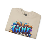 Printify God is in Control Sweatshirt - Bold Inspirational Design