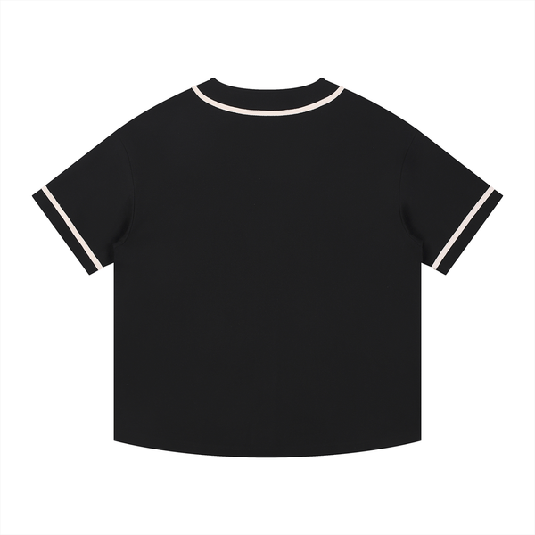 Contrast Piped Button-Up Jersey