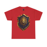 Majestic Lion Shield Unisex Heavy Cotton Tee | Cool Graphic Tee for Animal Lovers