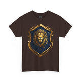 Majestic Lion Shield Unisex Heavy Cotton Tee | Cool Graphic Tee for Animal Lovers