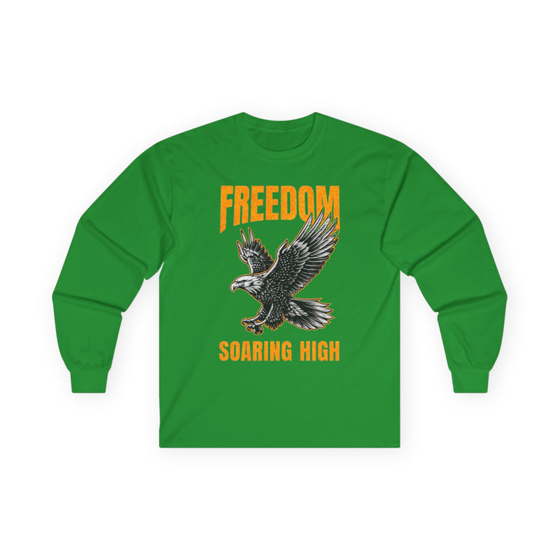 Freedom Soaring High Long Sleeve Tee | Unisex Cotton Shirt, Eagle Graphic Tee, Casual Wear