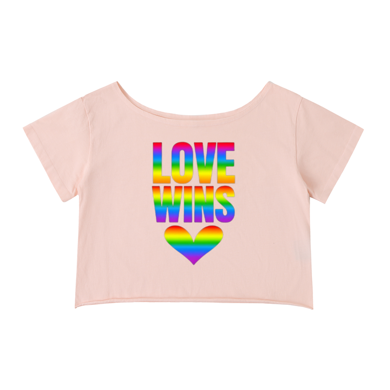 Off-Shoulder Rolled Hem Cotton T-Shirt