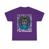 Fearless Lion Unisex Heavy Cotton Tee, Graphic Tee, Animal Lover Apparel, Motivational Shirt, Gift for Him/Her, Casual Wear