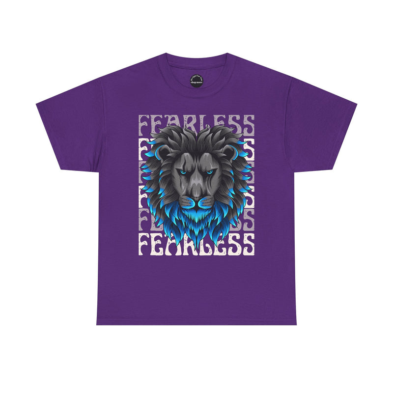 Fearless Lion Unisex Heavy Cotton Tee, Graphic Tee, Animal Lover Apparel, Motivational Shirt, Gift for Him/Her, Casual Wear