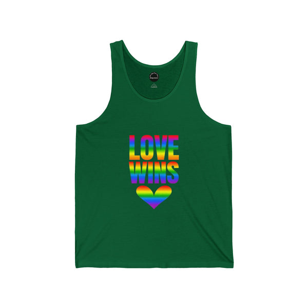 Love Wins Unisex Jersey Tank, LGBTQ Pride Apparel, Love Wins Sleeveless Shirt, Summer fashion