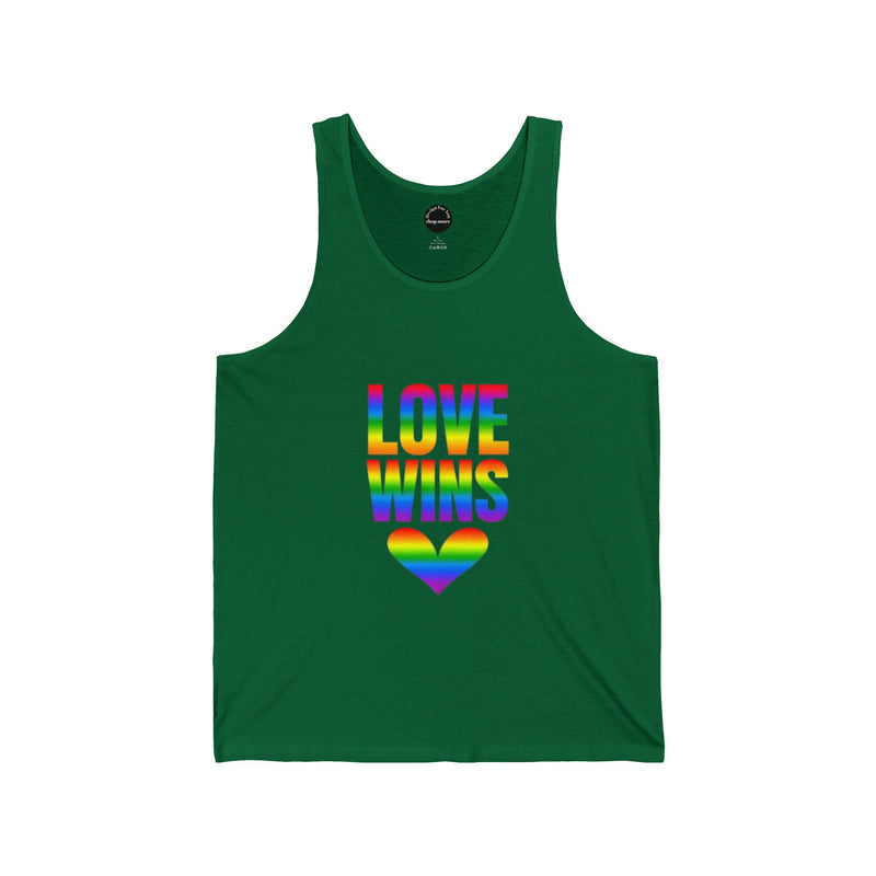 Love Wins Unisex Jersey Tank, LGBTQ Pride Apparel, Love Wins Sleeveless Shirt, Summer fashion