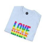 Rainbow Pride Love Wins T-Shirt, LGBTQ+ Equality Tee, Unisex Graphic Shirt