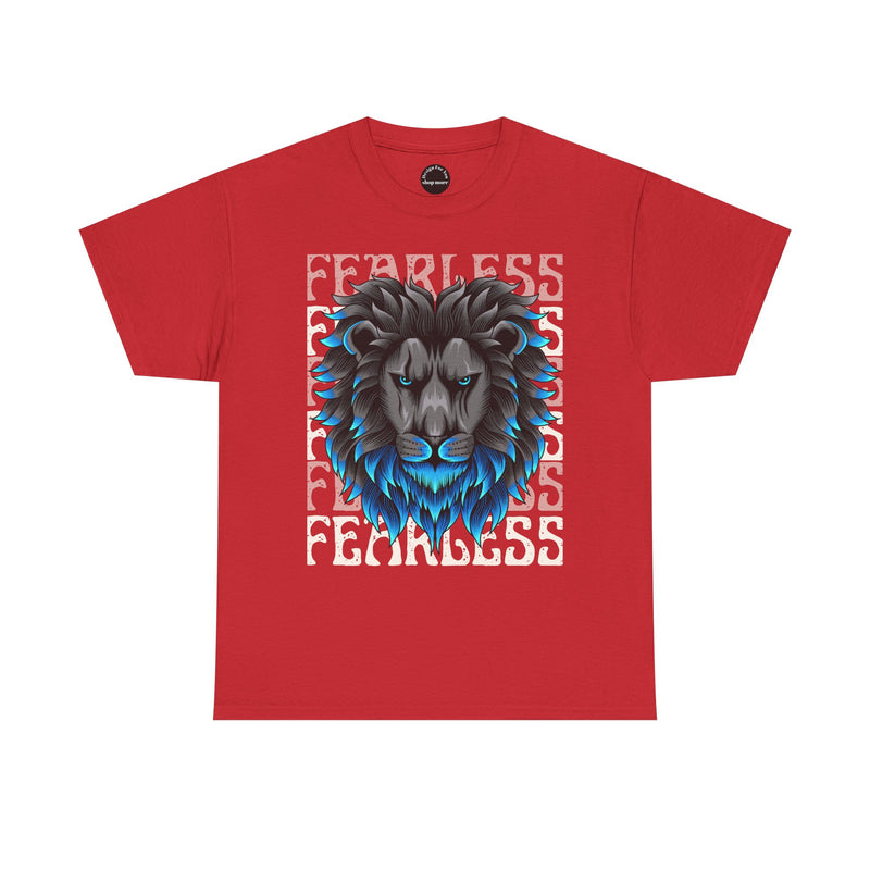 Fearless Lion Unisex Heavy Cotton Tee, Graphic Tee, Animal Lover Apparel, Motivational Shirt, Gift for Him/Her, Casual Wear