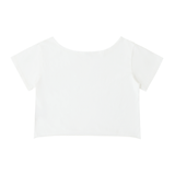 Off-Shoulder Rolled Hem Cotton T-Shirt