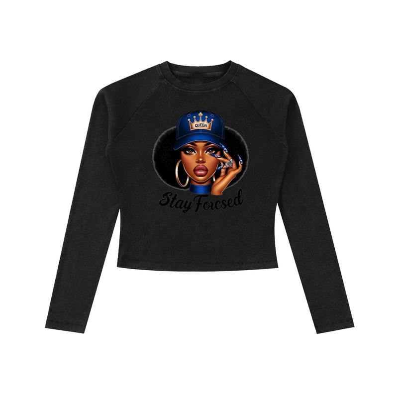 Dyed Washed Raglan Long Sleeve Slim T-Shirt