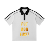 Contrast Collar Short-Sleeve Polo Shirt