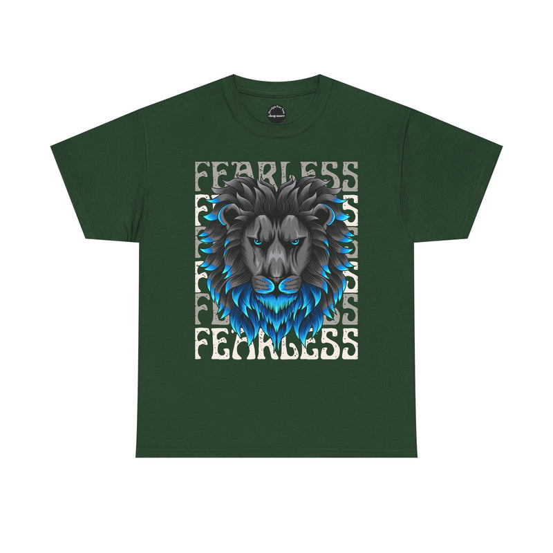 Fearless Lion Unisex Heavy Cotton Tee, Graphic Tee, Animal Lover Apparel, Motivational Shirt, Gift for Him/Her, Casual Wear