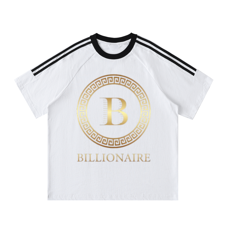 Contrast Tape Crewneck Cotton T-Shirt