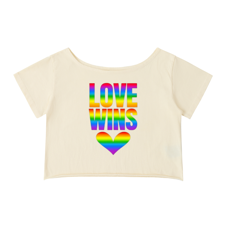 Off-Shoulder Rolled Hem Cotton T-Shirt