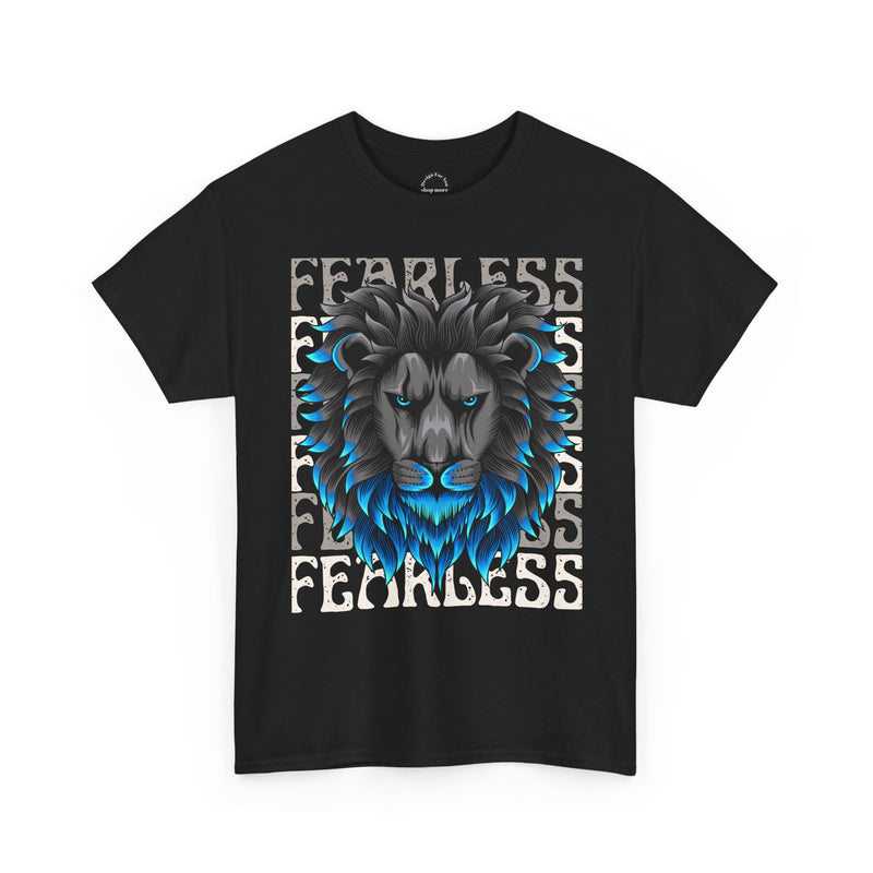 Fearless Lion Unisex Heavy Cotton Tee, Graphic Tee, Animal Lover Apparel, Motivational Shirt, Gift for Him/Her, Casual Wear