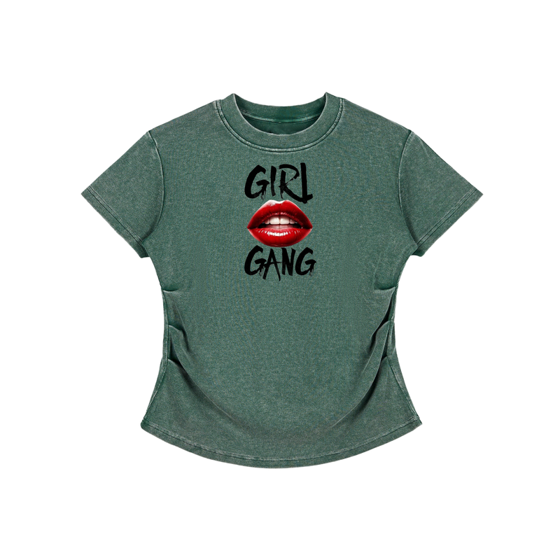 Vintage Washed Bodycon Cotton T-Shirt