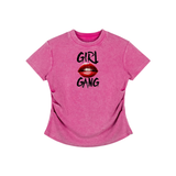 Vintage Washed Bodycon Cotton T-Shirt