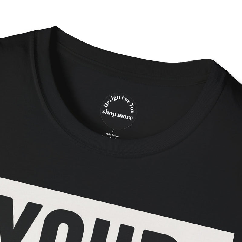 Black Printify inspirational quote t-shirt featuring bold white text and a round neckline