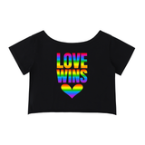 Off-Shoulder Rolled Hem Cotton T-Shirt