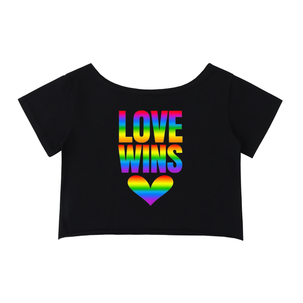 Off-Shoulder Rolled Hem Cotton T-Shirt