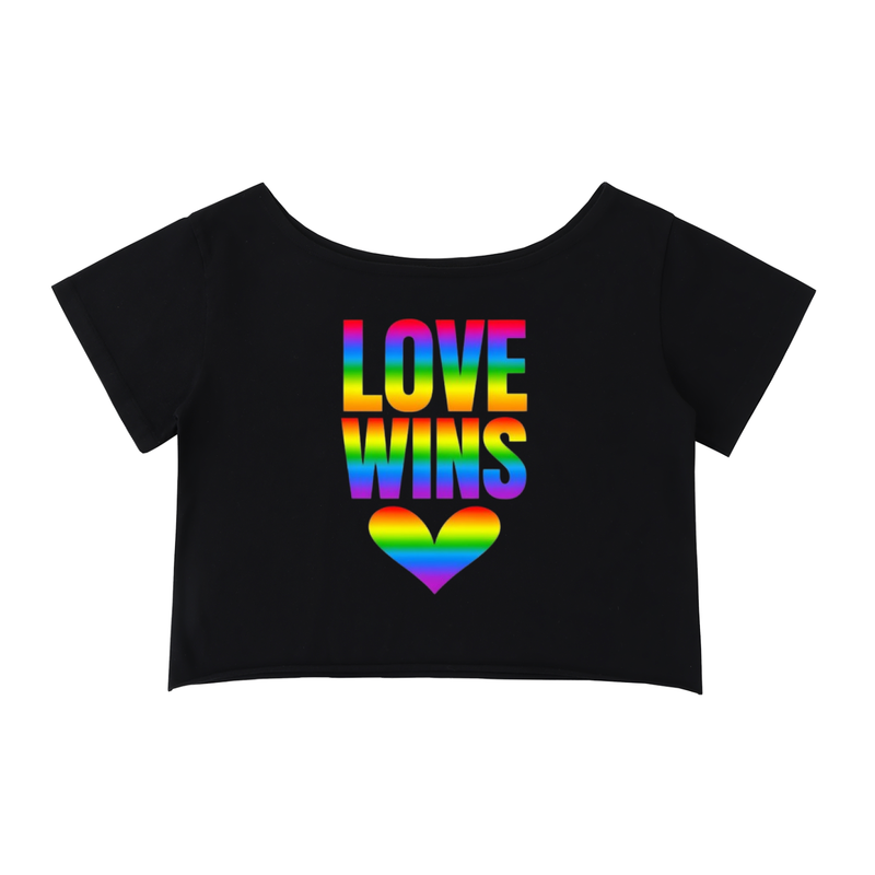 Off-Shoulder Rolled Hem Cotton T-Shirt